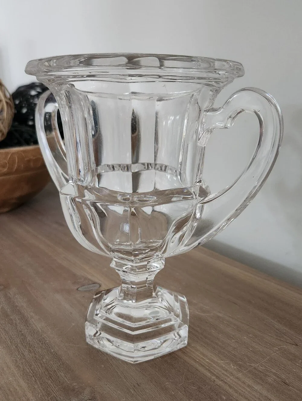 Tiffany & Co Crystal Loving Cup Trophy Vase Double Heart Handles 7” Decor Home